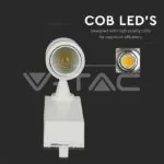 V-TAC VT-1456 15W Релсов Прожектор Бяло Тяло Blue Tooth 3 в 1