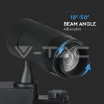 V-TAC VT-1457 15W Релсов Прожектор Черно Тяло Blue Tooth 3 в 1
