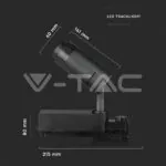 V-TAC VT-1457 15W Релсов Прожектор Черно Тяло Blue Tooth 3 в 1