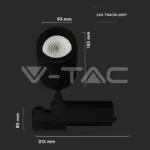 V-TAC VT-1459 35W Релсов Прожектор Черно Тяло Blue Tooth 3 в 1