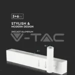 V-TAC VT-1488 3W+3W LED Стенна Лампа Спалня Бяла 3000K