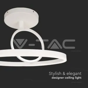 V-TAC VT-14984 LED Осветител 38W Плафон 500x200мм 3000K Бял Двоен Кръг