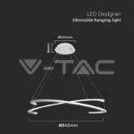 V-TAC VT-14986 LED Осветител 48W Висящ 800x1200мм Димиращ Бял 3000К