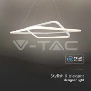 V-TAC VT-14988 LED Осветител 50W Висящ 600x600x1200мм Димиращ Бял 3000К