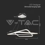 V-TAC VT-14989 LED Осветител 50W Висящ 600x600x1200мм Димиращ Бял 4000К