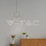V-TAC VT-14998 LED Осветител 12W Висящ Геометрик 280 x 1800мм Черен 3000К