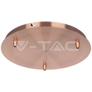 V-TAC VT-15349 Основа Стомана D300*H25mm 3 Отвора Червена Мед