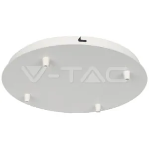 V-TAC VT-15352 Основа Стомана D300*H25mm 5 Отвора Бял Мат