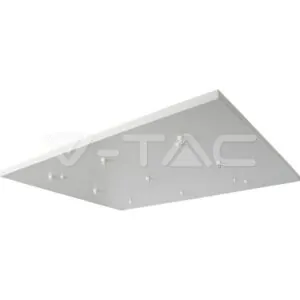 V-TAC VT-15355 Магнитна Основа D150*H35mm 8 Отвора Бял Мат