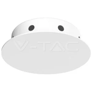 V-TAC VT-15355 Магнитна Основа D150*H35mm 8 Отвора Бял Мат