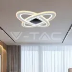 V-TAC VT-15360 130W LED Осветител За Таван (50*50*5CM) CCT: 3000K+6000K Димираща + Дистанционно