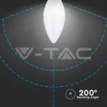 V-TAC VT-20187 LED Крушка - SAMSUNG Чип 5.5W E14 C37 Кендъл Димираща 6400K