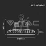 V-TAC VT-20064 LED Камбана SAMSUNG Чип 100W Черно Тяло 120lm/W 6400K