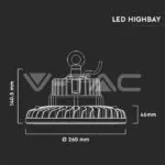V-TAC VT-20064 LED Камбана SAMSUNG Чип 100W Черно Тяло 120lm/W 6400K