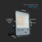V-TAC VT-20176 100W LED Прожектор Със Светлинен Сензор SAMSUNG Чип Черно Тяло 4000K 100 lm/W