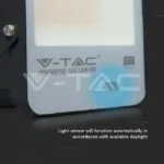 V-TAC VT-20176 100W LED Прожектор Със Светлинен Сензор SAMSUNG Чип Черно Тяло 4000K 100 lm/W