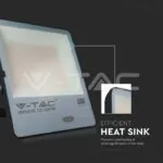 V-TAC VT-20180 150W LED Прожектор Със Светлинен Сензор SAMSUNG Чип Черно Тяло 6500K 100 lm/W