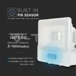 V-TAC VT-20268 10W LED Прожектор PIR Сензор SAMSUNG Чип Бяло Тяло 3000K