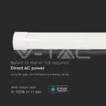 V-TAC VT-20365 38W LED Линейно Тяло SAMSUNG Чип 150sм Пластик Бърза Връзка + Кабел 155 lm/W 3000K
