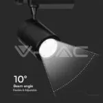 V-TAC VT-211285 35W LED Прожектор Релсов Монтаж Черно Тяло 3000K