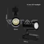 V-TAC VT-211285 35W LED Прожектор Релсов Монтаж Черно Тяло 3000K