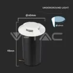 V-TAC VT-211469 1W LED Осветител за Стъпала Бял Четирипосочен 3000К