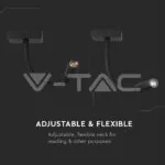 V-TAC VT-211485 3W LED Стенна Лампа Спалня Черна 3000К