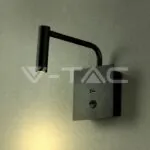V-TAC VT-211487 3W LED Стенна Лампа Спалня Ключ USB Черна 3000К