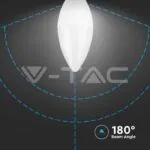 V-TAC VT-2120186 LED Крушка SAMSUNG Чип 5.5W E14 C37 Кендъл Димиращ 4000K