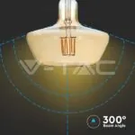 V-TAC VT-212790 LED Крушка 8W Filament E27 T180 Амбър 1800K