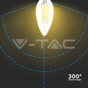 V-TAC VT-212848 LED Крушка 6W Filament E14 Кендъл 3000К 130LM/W