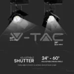 V-TAC VT-21372 33W LED Прожектор Релсов Монтаж SAMSUNG Чип Черен 4000K