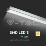 V-TAC VT-21380 LED Линейно   SAMSUNG Чип 40W За Вграждане Сребърно Тяло 4000К 1211x70x35mm