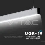 V-TAC VT-21383 LED Линейно   SAMSUNG Чип 40W Висящо Бяло Тяло 4000К 1200x50x65mm