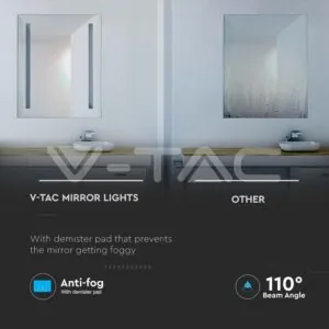 V-TAC VT-2140451 35W LED Огледало Правоъгълник IP44 Anti Fog 6400K
