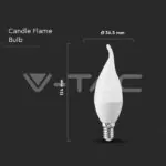 V-TAC VT-214164 LED Крушка 4W E14 Кендъл Пламък 2700K