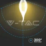 V-TAC VT-214308 LED Крушка 4W Filament E14 Кендъл Спирала Пламък 3000K