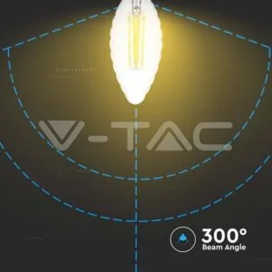 V-TAC VT-214367 LED Крушка 4W Filament E14 Кендъл Спирала Димиращ 3000K