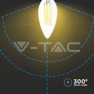 V-TAC VT-214413 LED Крушка 4W Filament E14 Кендъл 4000K