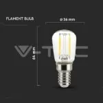 V-TAC VT-214444 LED Крушка 2W Filament E14 ST26 3000K