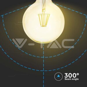 V-TAC VT-214473 LED Крушка 4W Filament E27 G125 Амбър 2200К