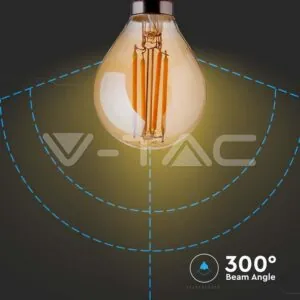 V-TAC VT-214499 LED Крушка 4W Filament E14 P45 Амбър 2200К