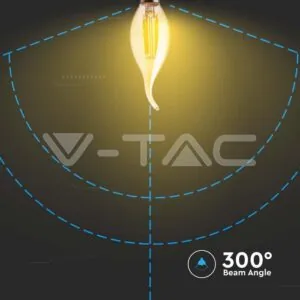 V-TAC VT-217114 LED Крушка 4W Filament E14 Кендъл Амбър 2200K