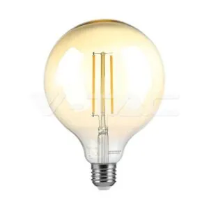 V-TAC VT-7149 LED Крушка 8W Filament E27 G125 Amber Топло Бяла Светлина