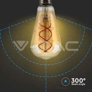 V-TAC VT-217218 LED Крушка 4.8W Filamet E27 ST64 Амбър 1800К
