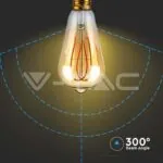V-TAC VT-217220 LED Крушка 4.8W Filamet E27 ST64 Амбър 1800К