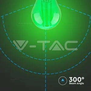 V-TAC VT-217411 LED Крушка 2W Filament E27 G45 Зелена