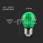 V-TAC VT-217411 LED Крушка 2W Filament E27 G45 Зелена