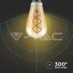 V-TAC VT-217416 LED Крушка 5W Filament E27 ST64 Амбър Димираща 2200K