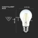 V-TAC VT-217460 LED Крушка 12W Filament E27 A60 6400К
